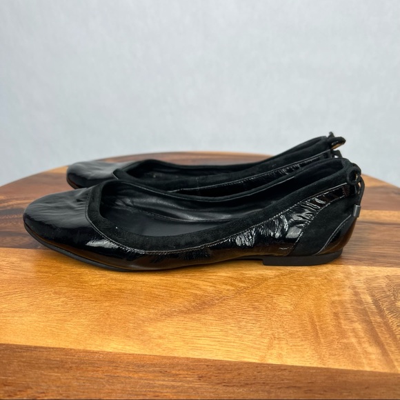 Ecco Black Patent Size 37 Women’s Round Toe Slip On Flats - Picture 3 of 10